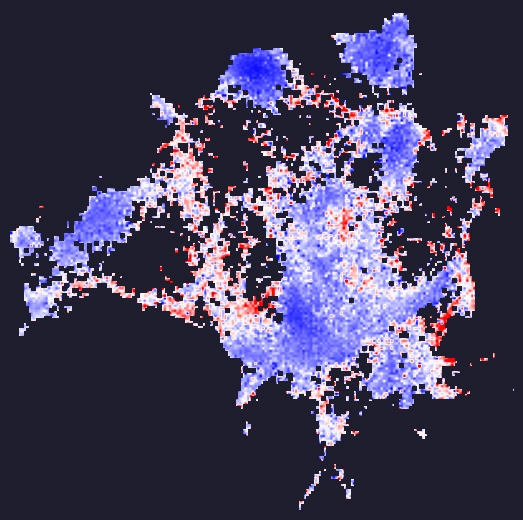 The image shows a cross-section of the Steam Map with regions coloured according to the Gap Score.